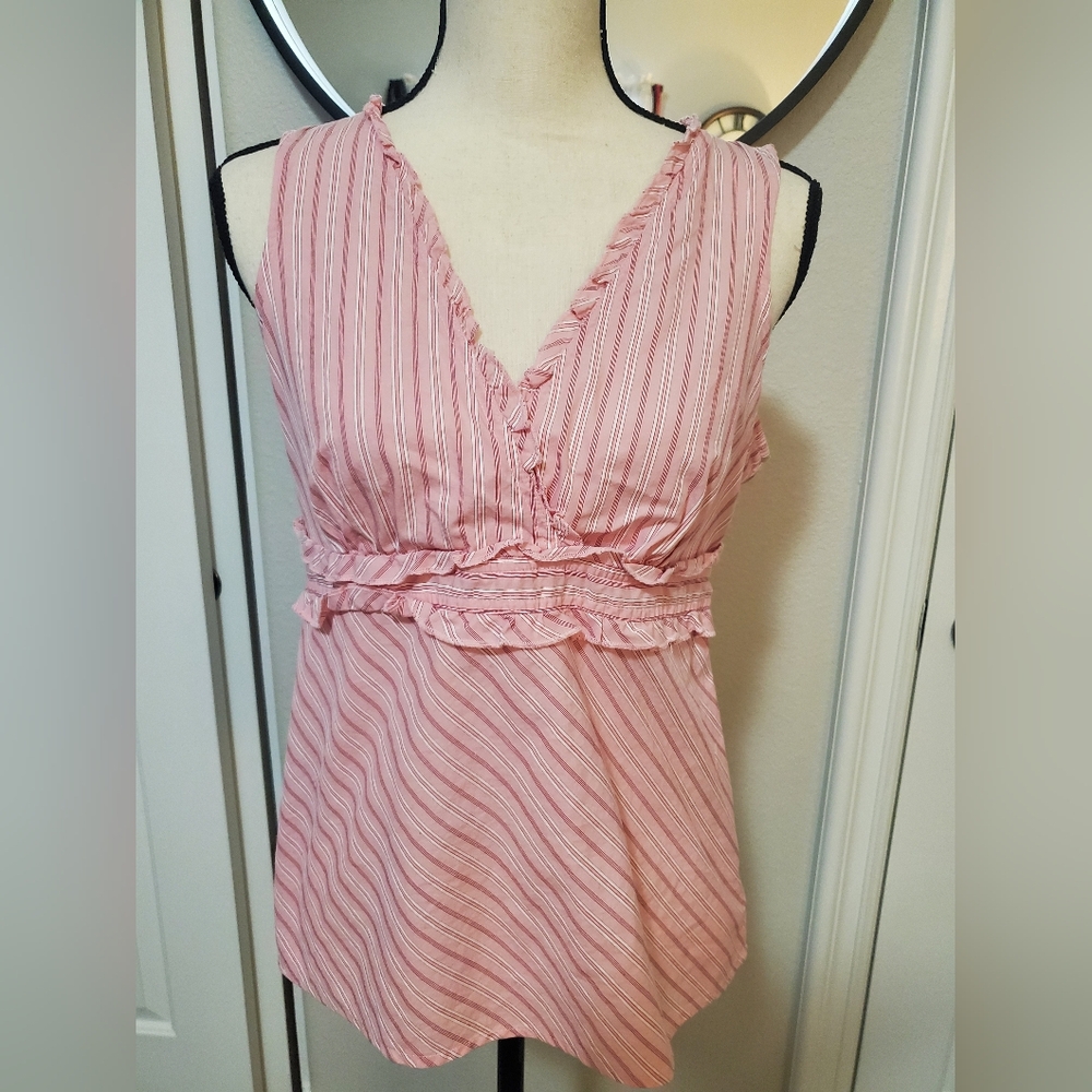BASS V NECK EMPIRE WAIST BLOUSE SIZE SMALL GOOD CONDITION